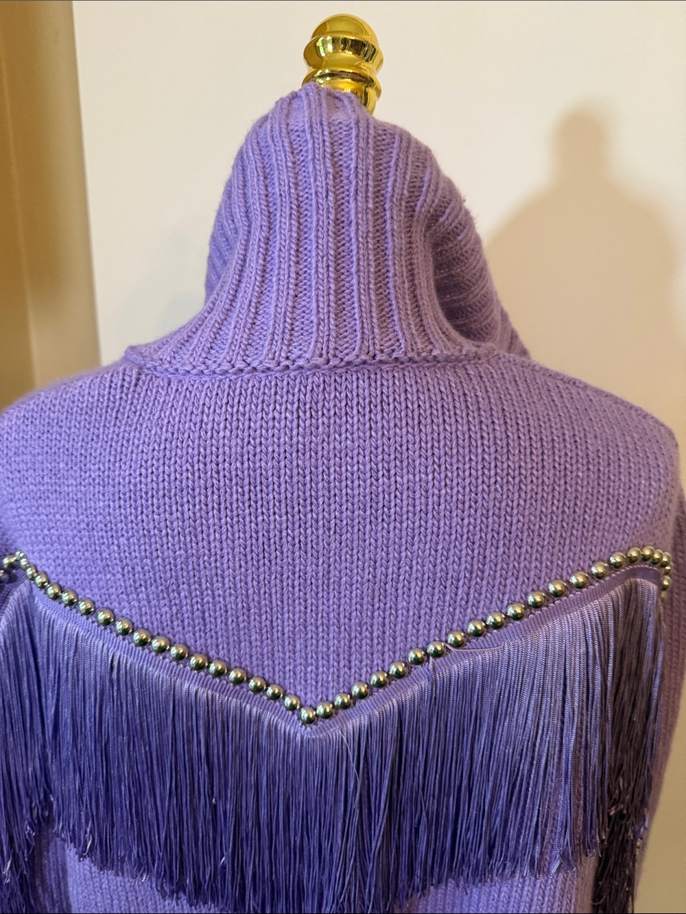 Understated Leather Revolve Small Cropped Rodeo Sweater Jacket Lilac - Picture 4 of 14